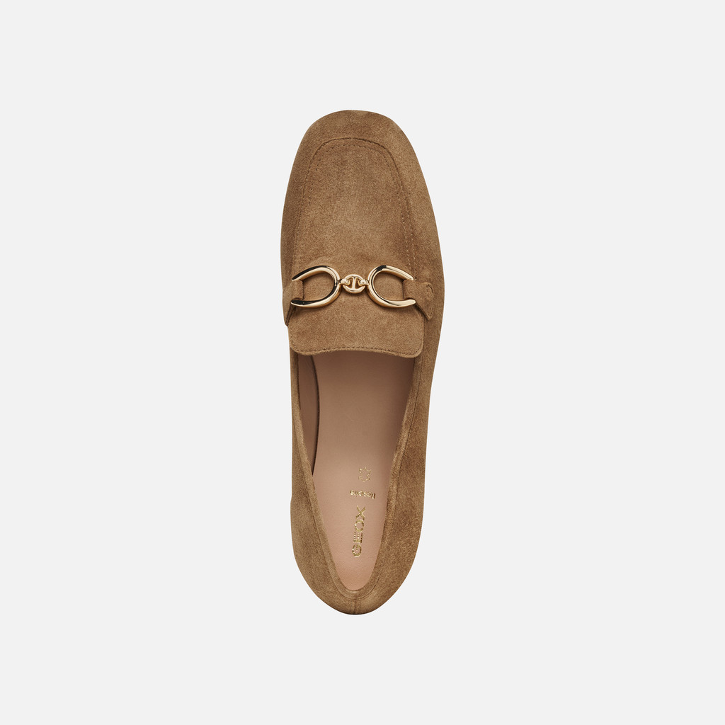 Suede loafers DHYALMA WOMAN Mud - image number 5 | GEOX