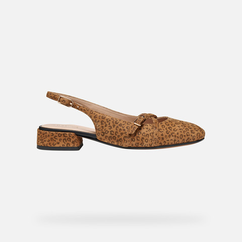 Slingbacks with low heels DHYALMA WOMAN Camel - image number 1 | GEOX