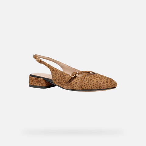 Slingbacks with low heels DHYALMA WOMAN Camel - image number 2 | GEOX