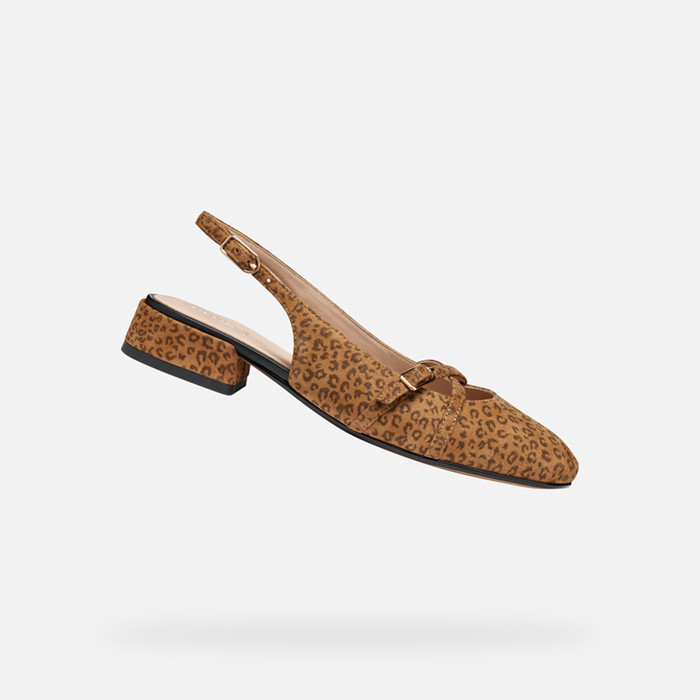 Slingbacks with low heels DHYALMA WOMAN Camel | GEOX