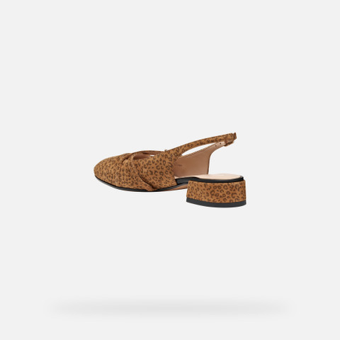 Slingbacks with low heels DHYALMA WOMAN Camel - image number 3 | GEOX