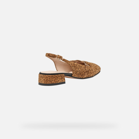 Slingbacks with low heels DHYALMA WOMAN Camel - image number 4 | GEOX