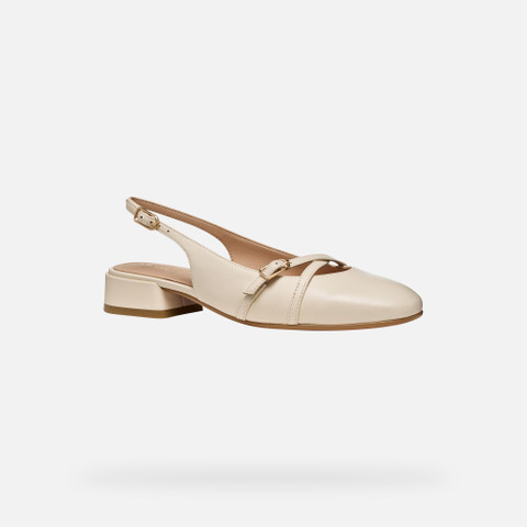 Slingbacks with low heels DHYALMA WOMAN Papyrus - image number 2 | GEOX
