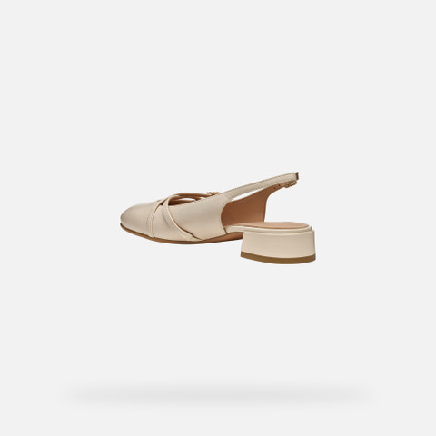 Slingbacks with low heels DHYALMA WOMAN Papyrus - image number 3 | GEOX