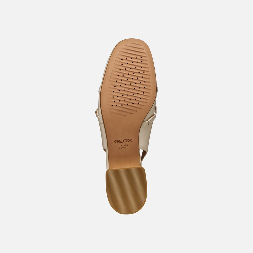 Slingbacks with low heels DHYALMA WOMAN Papyrus - image number 6 | GEOX