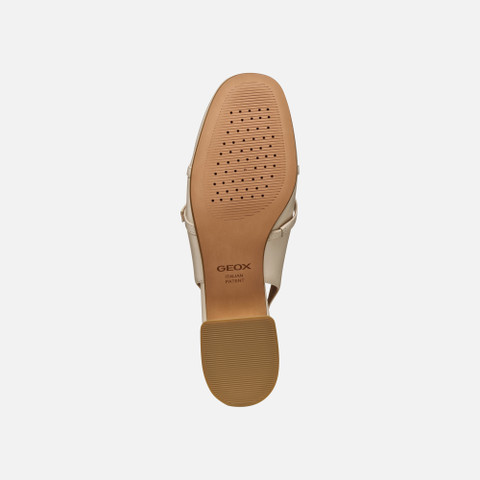 Slingbacks with low heels DHYALMA WOMAN Papyrus - image number 6 | GEOX