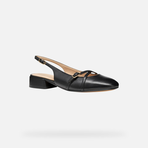 Slingbacks with low heels DHYALMA WOMAN Black - image number 2 | GEOX