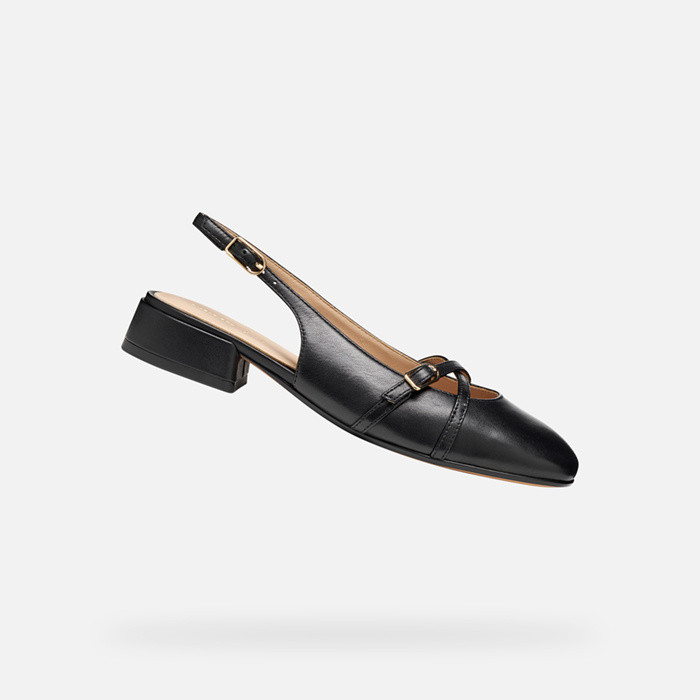 Slingbacks with low heels DHYALMA WOMAN Black | GEOX