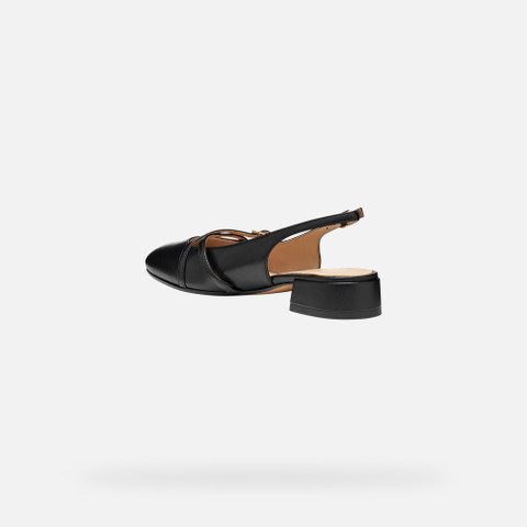 Slingbacks with low heels DHYALMA WOMAN Black - image number 3 | GEOX