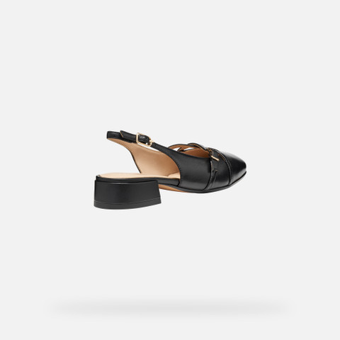 Slingbacks with low heels DHYALMA WOMAN Black - image number 4 | GEOX