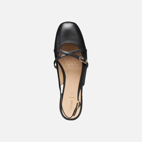 Slingbacks with low heels DHYALMA WOMAN Black - image number 5 | GEOX