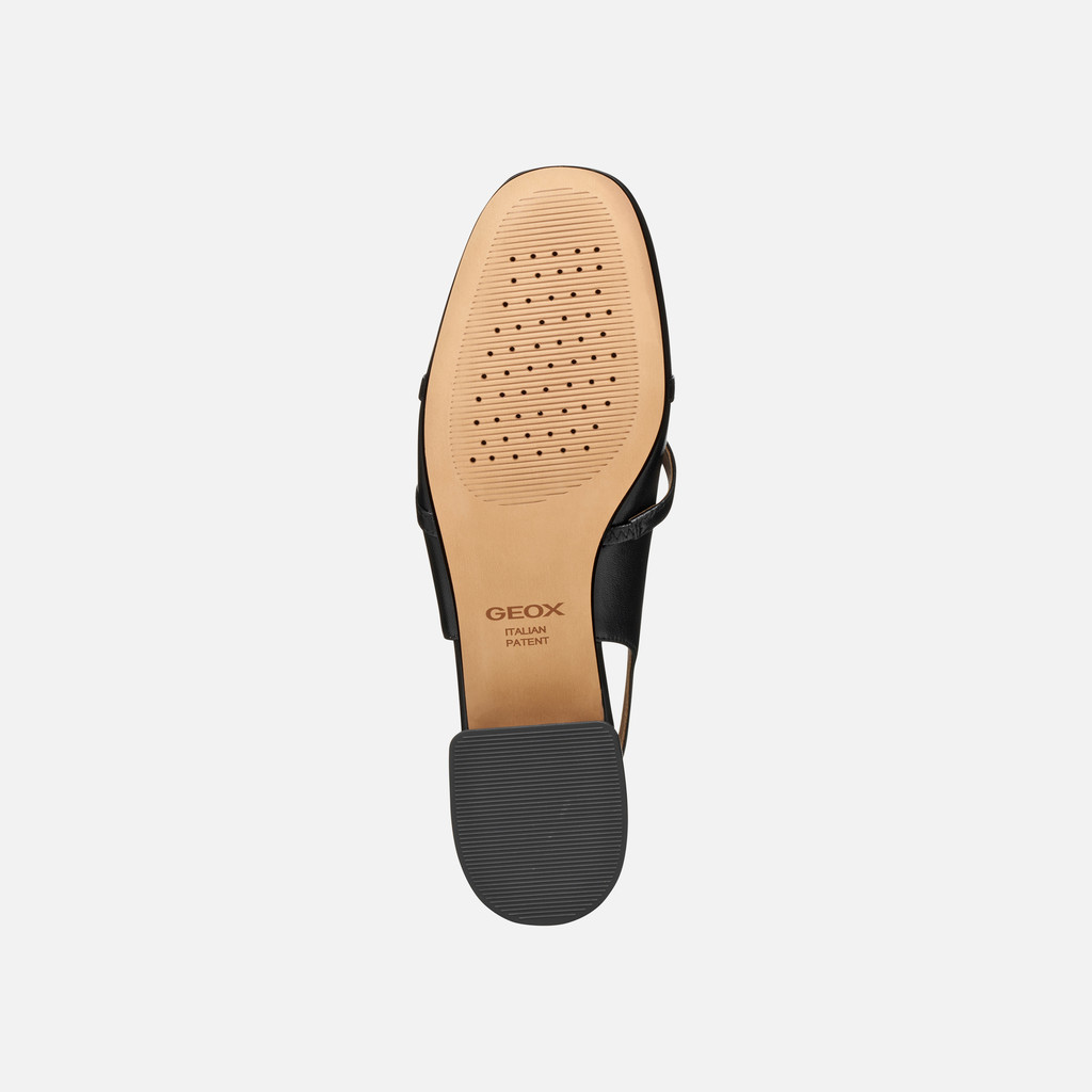 Slingbacks with low heels DHYALMA WOMAN Black - image number 6 | GEOX
