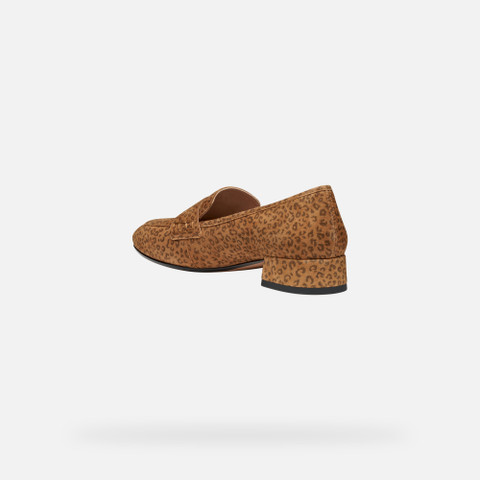 Leopard print loafers DHYALMA WOMAN Camel - image number 3 | GEOX