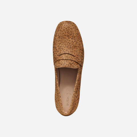 Leopard print loafers DHYALMA WOMAN Camel - image number 5 | GEOX