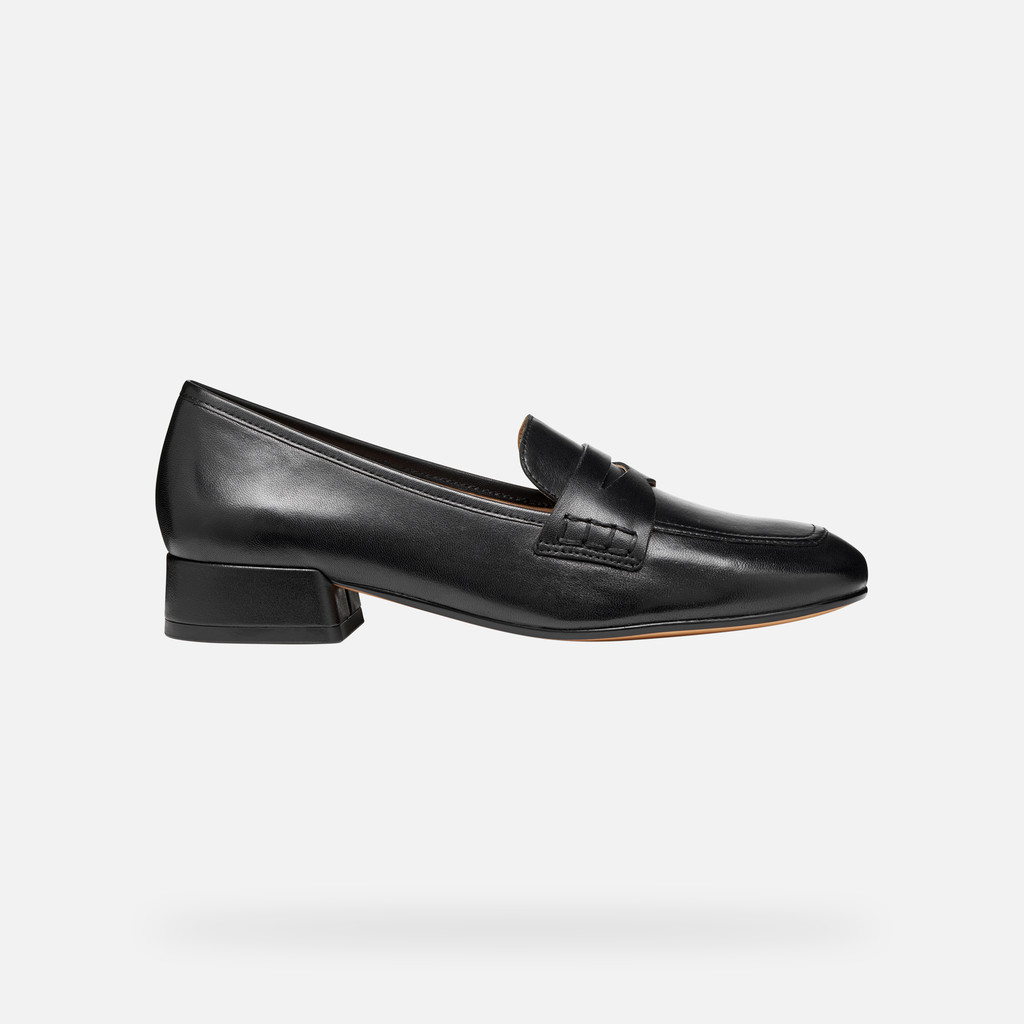 Leather loafers DHYALMA WOMAN Black - image number 1 | GEOX