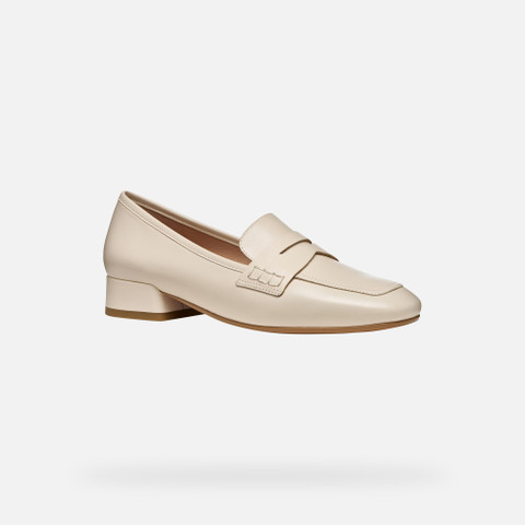 Leather loafers DHYALMA WOMAN Papyrus - image number 2 | GEOX