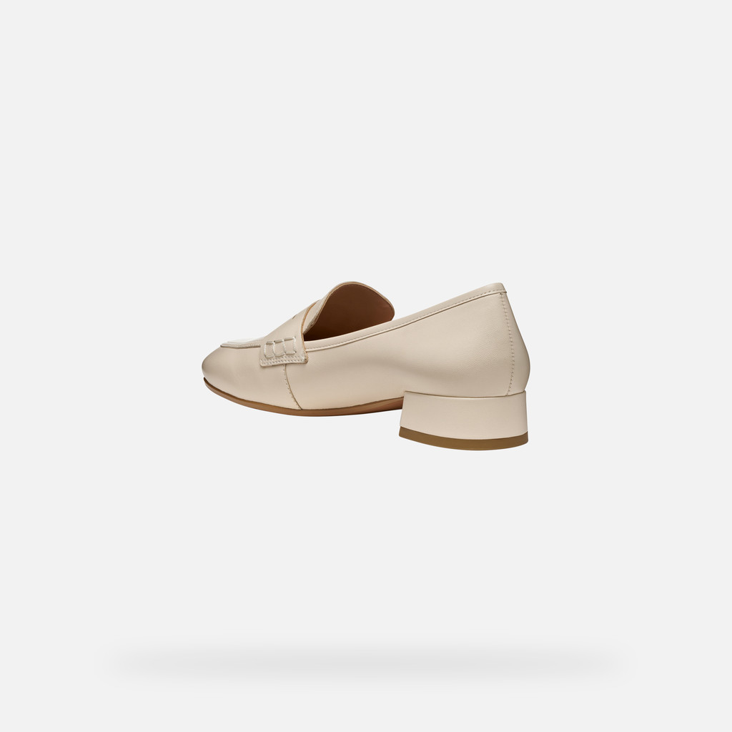 Leather loafers DHYALMA WOMAN Papyrus - image number 3 | GEOX