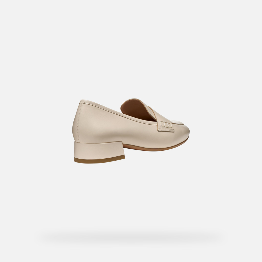 Leather loafers DHYALMA WOMAN Papyrus - image number 4 | GEOX