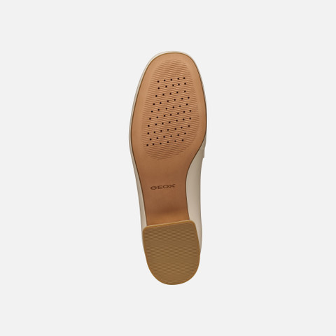 Leather loafers DHYALMA WOMAN Papyrus - image number 6 | GEOX