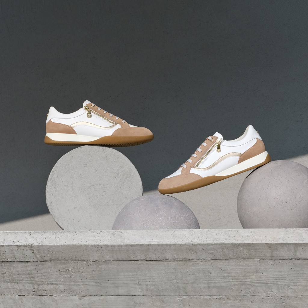 Zipped shoes MARYEMY WOMAN White/Antique Rose - image number 1 | GEOX