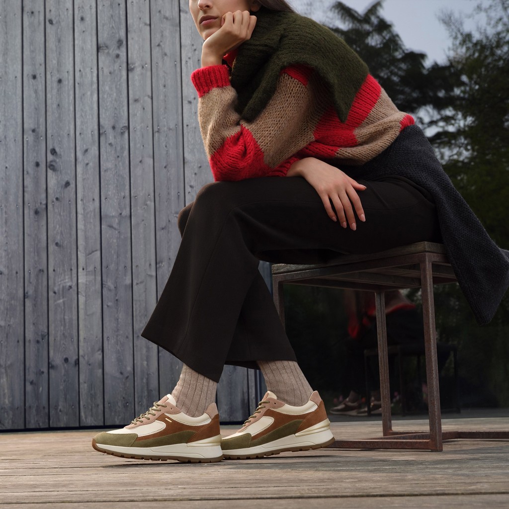 Sneakers impermeabili DESYA ABX DONNA Beige/Verde - image number 1 | GEOX