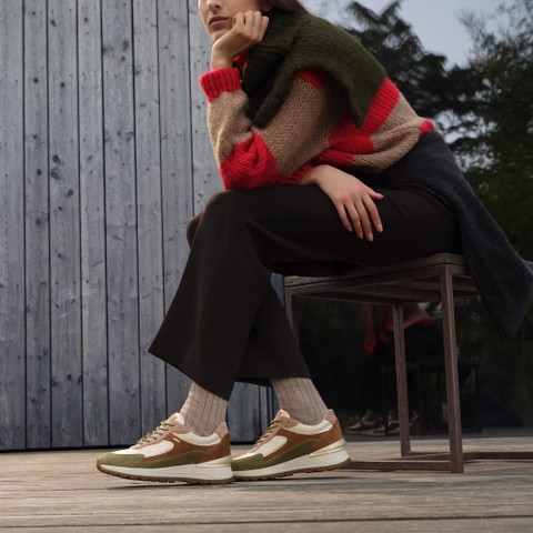 Sneakers impermeabili DESYA ABX DONNA Beige/Verde - image number 1 | GEOX