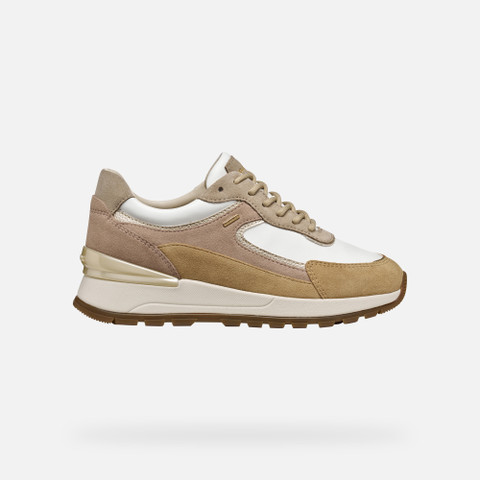 Waterproof trainers DESYA ABX WOMAN White/Powder - image number 1 | GEOX
