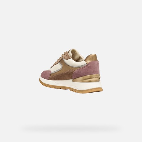 Sneakers imperm&eacute;ables DESYA ABX FEMME Beige/Marron clair - image number 3 | GEOX