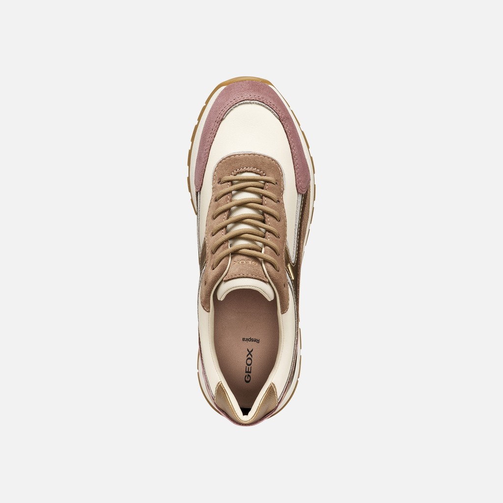Sneakers imperm&eacute;ables DESYA ABX FEMME Beige/Marron clair - image number 5 | GEOX