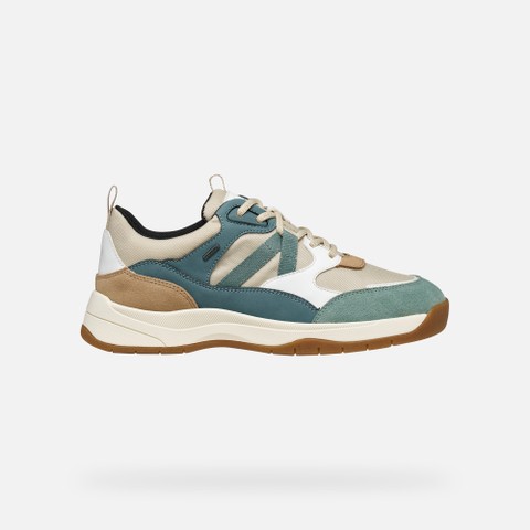 Wasserfeste Sneakers BERINIKE ABX DAME Hellbeige/Helles Avioblau - image number 2 | GEOX