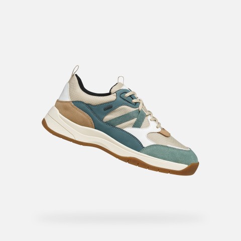 Wasserfeste Sneakers BERINIKE ABX DAME Hellbeige/Helles Avioblau | GEOX
