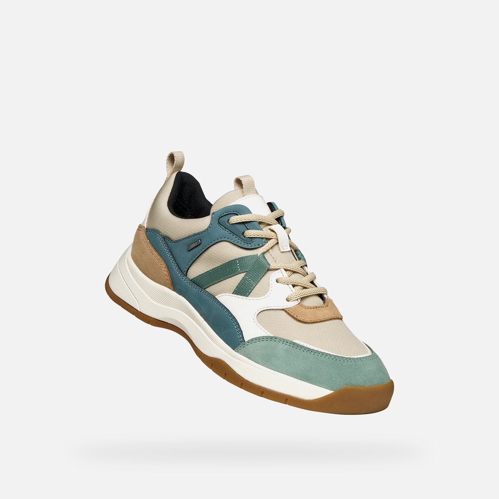 Wasserfeste Sneakers BERINIKE ABX DAME Hellbeige/Helles Avioblau - image number 5 | GEOX