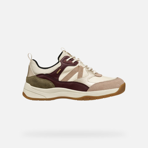Waterproof trainers BERINIKE ABX WOMAN Papyrus/Wine - image number 1 | GEOX