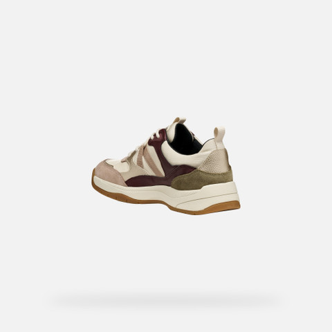 Waterproof trainers BERINIKE ABX WOMAN Papyrus/Wine - image number 3 | GEOX