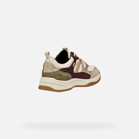 Waterproof trainers BERINIKE ABX WOMAN Papyrus/Wine - image number 4 | GEOX