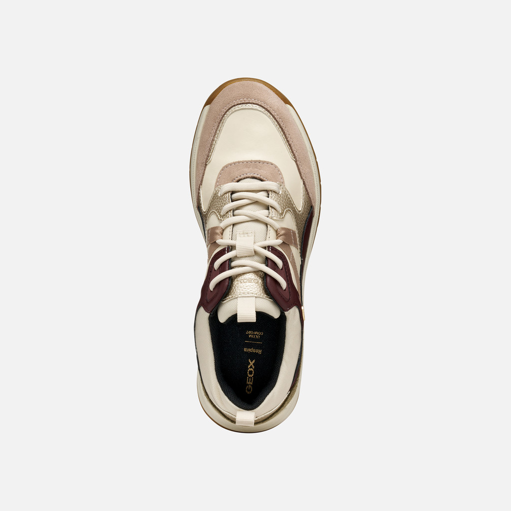 Waterproof trainers BERINIKE ABX WOMAN Papyrus/Wine - image number 5 | GEOX
