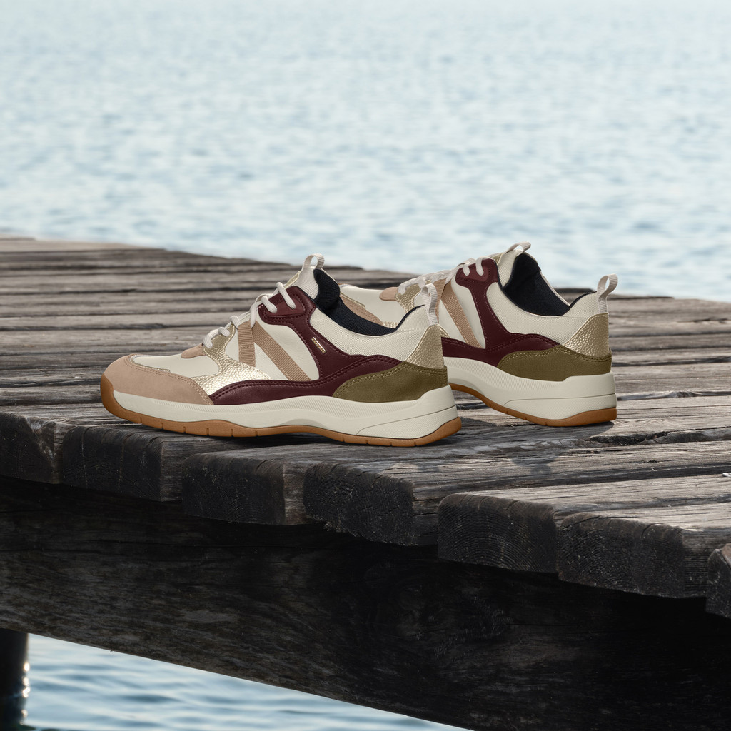 Waterproof trainers BERINIKE ABX WOMAN Papyrus/Wine - image number 7 | GEOX
