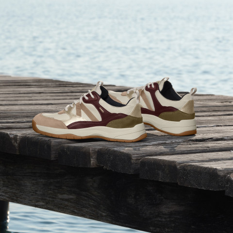 Waterproof trainers BERINIKE ABX WOMAN Papyrus/Wine - image number 7 | GEOX