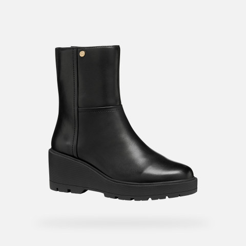 Ankle boots with wedge MIEREILLE WOMAN Black - image number 2 | GEOX