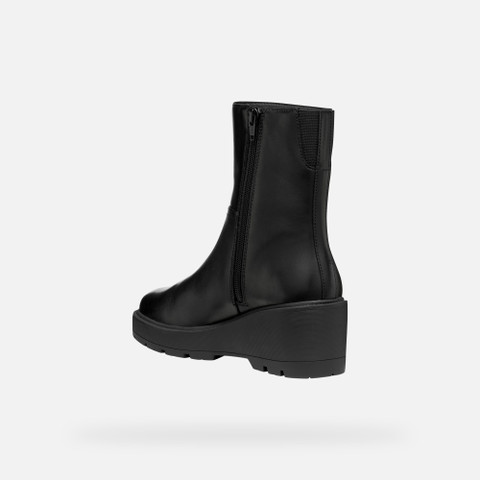 Ankle boots with wedge MIEREILLE WOMAN Black - image number 3 | GEOX