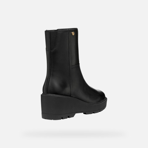 Ankle boots with wedge MIEREILLE WOMAN Black - image number 4 | GEOX