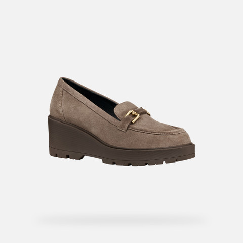 Wedge loafers MIEREILLE WOMAN Taupe - image number 2 | GEOX