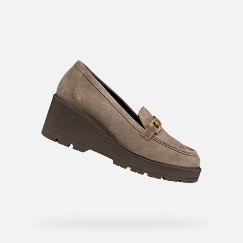 Wedge loafers MIEREILLE WOMAN Taupe - image number 0 | GEOX