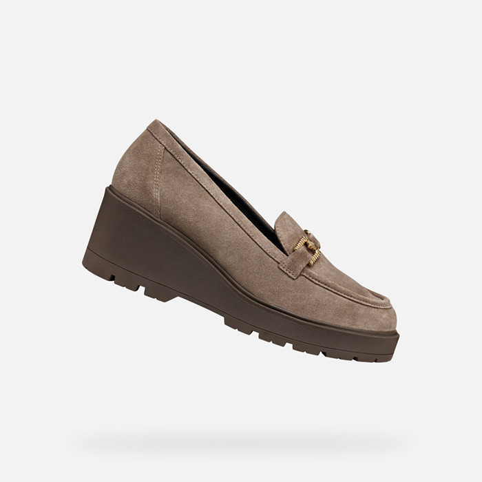 Mocassins à semelle compensée MIEREILLE FEMME Taupe | GEOX