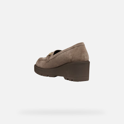 Wedge loafers MIEREILLE WOMAN Taupe - image number 3 | GEOX