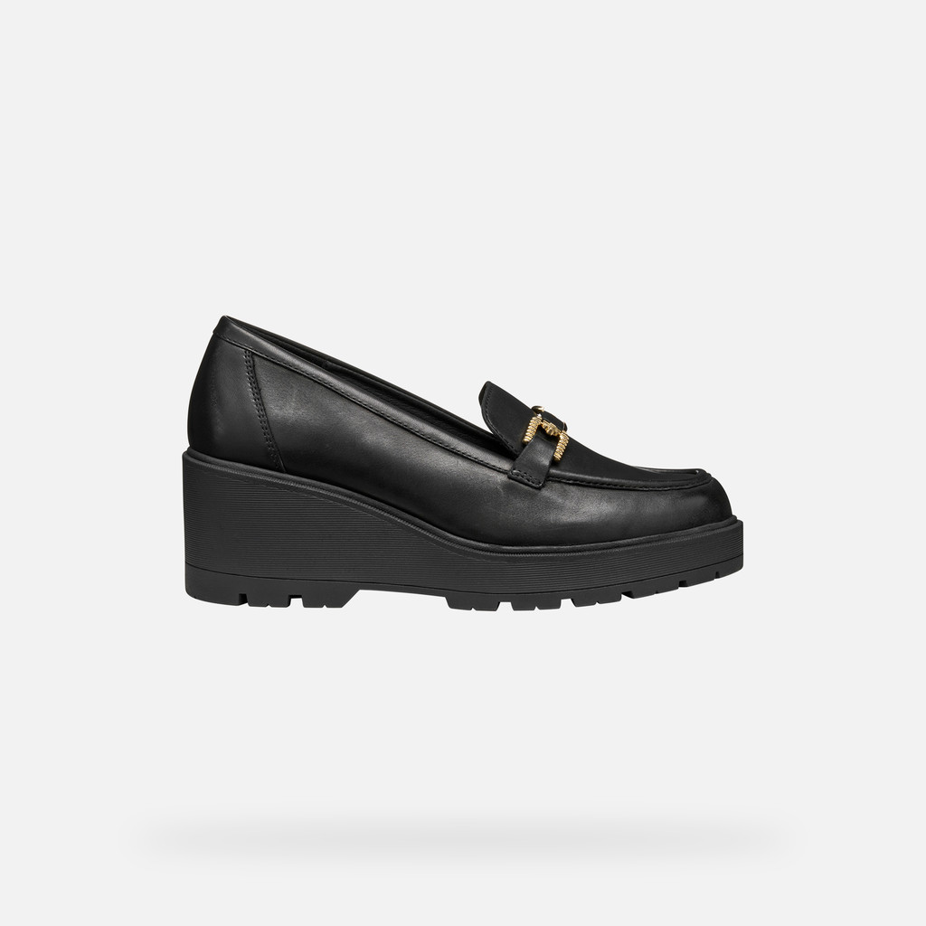 Wedge loafers MIEREILLE WOMAN Black - image number 1 | GEOX