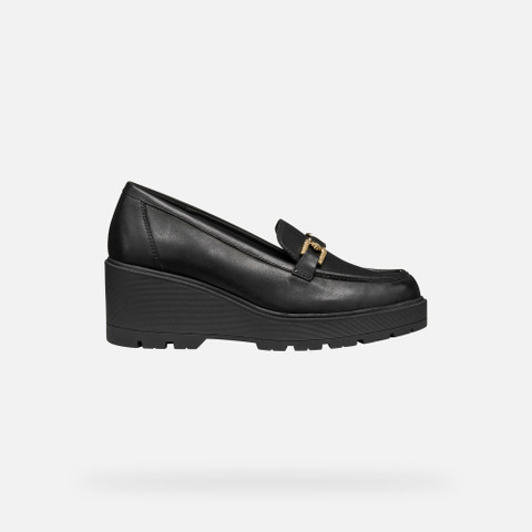 Wedge loafers MIEREILLE WOMAN Black - image number 1 | GEOX