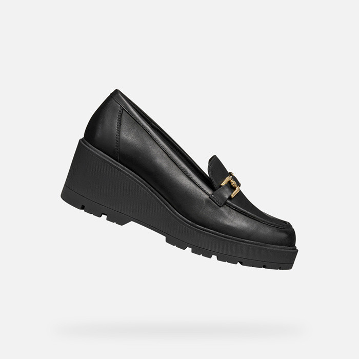 Mocassins à semelle compensée MIEREILLE FEMME Noir | GEOX