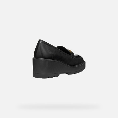 Wedge loafers MIEREILLE WOMAN Black - image number 4 | GEOX