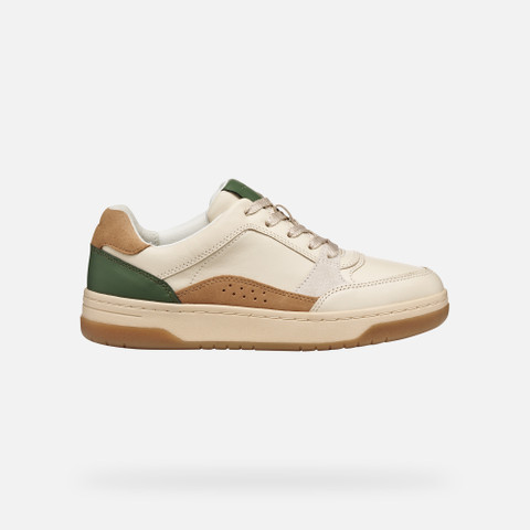 Low top sneakers SEDRAL COURT WOMAN Papyrus/Green - image number 1 | GEOX